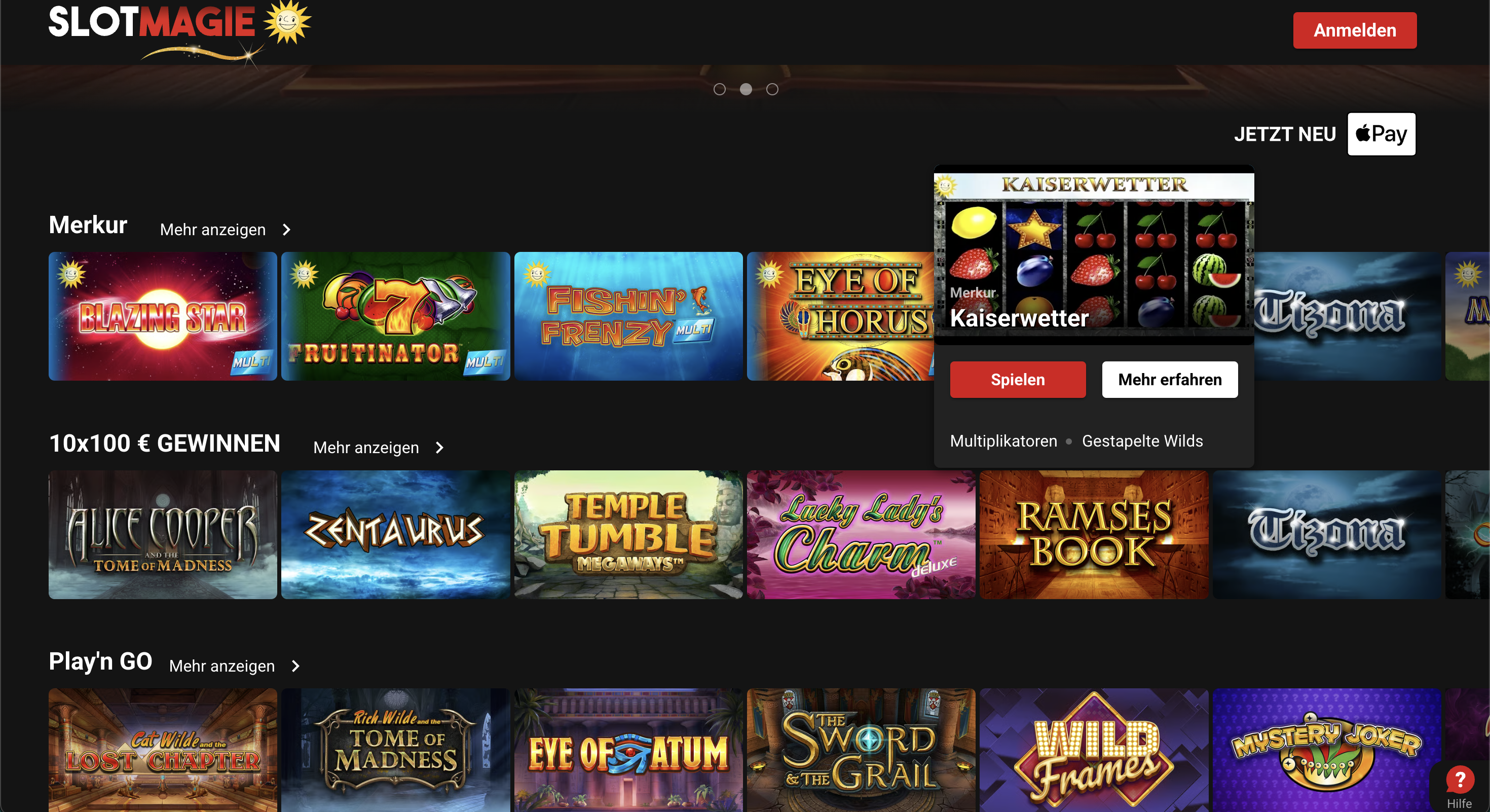 SlotMagie interface